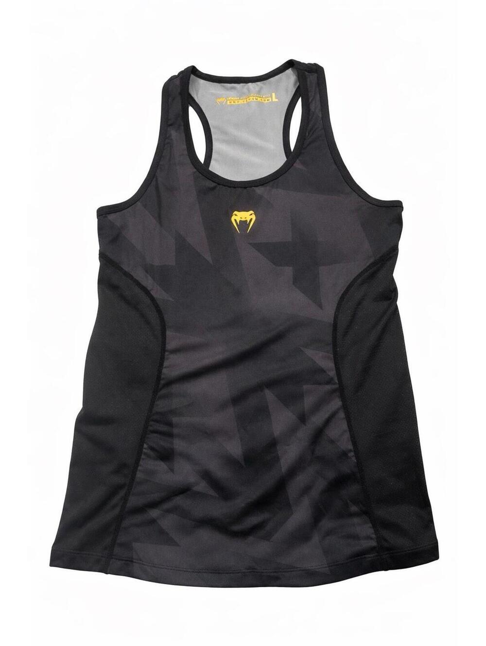 MMA  Venum Razor Dry Tech Tank Top Women Black Gold Gym Athletic Shirt Size L